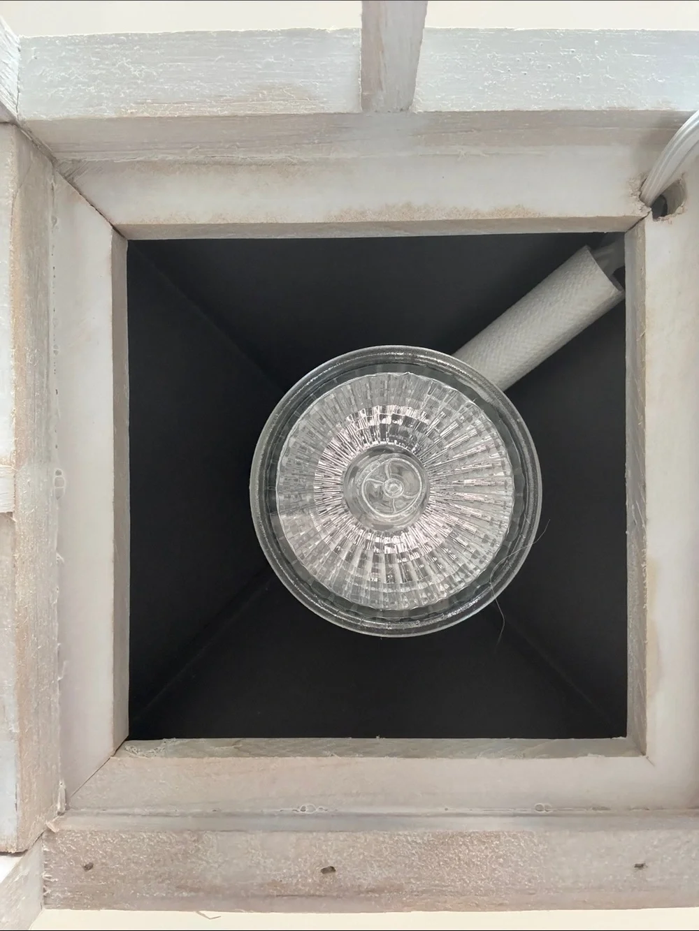 Weathered White Wooden Lantern (Candle Warmer)